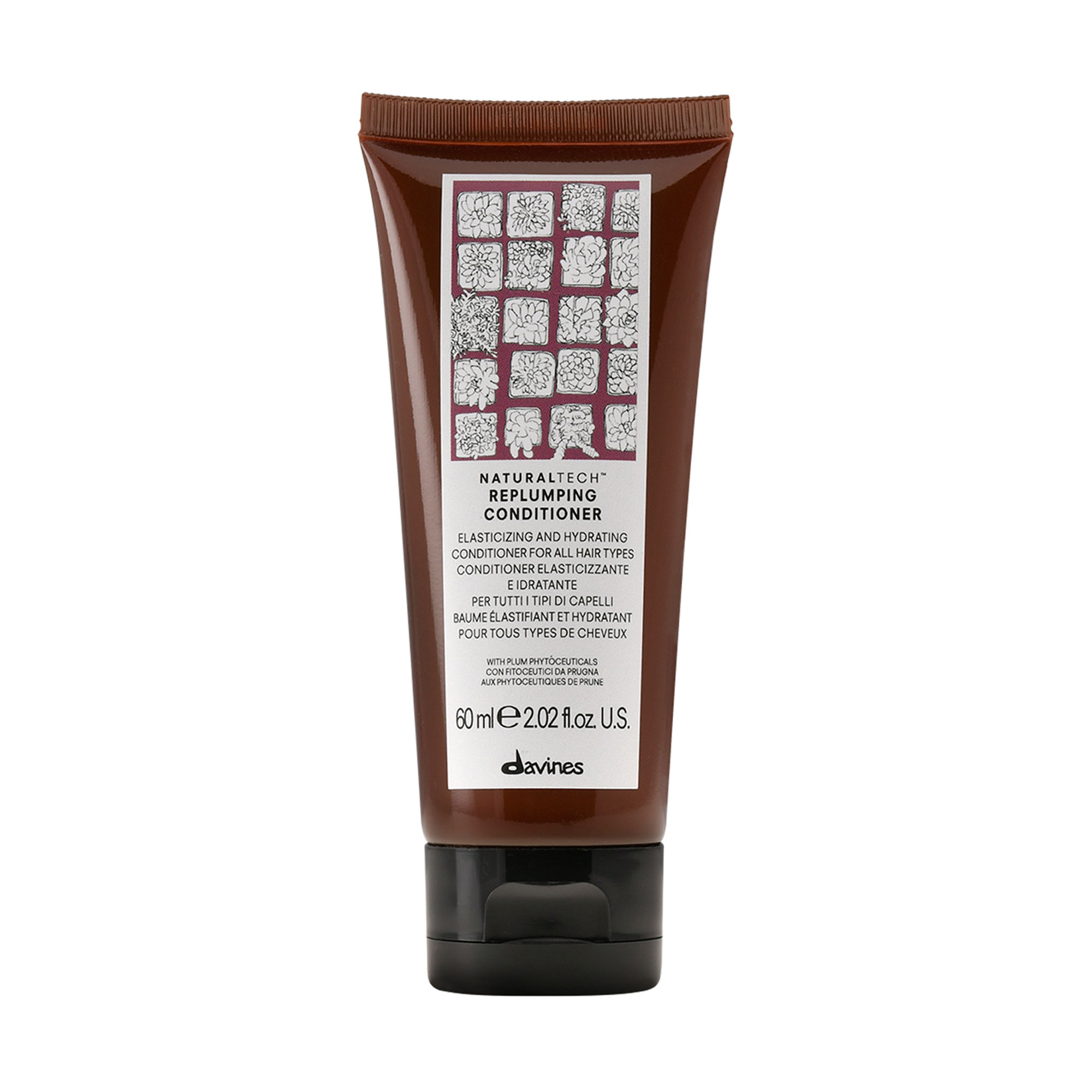 Ущільнювальний кондиціонер для волосся Davines NaturalTech Replumping Conditioner, 60 мл